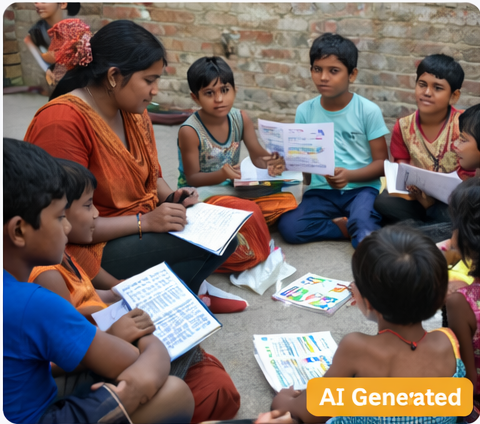 Children in a learning activity