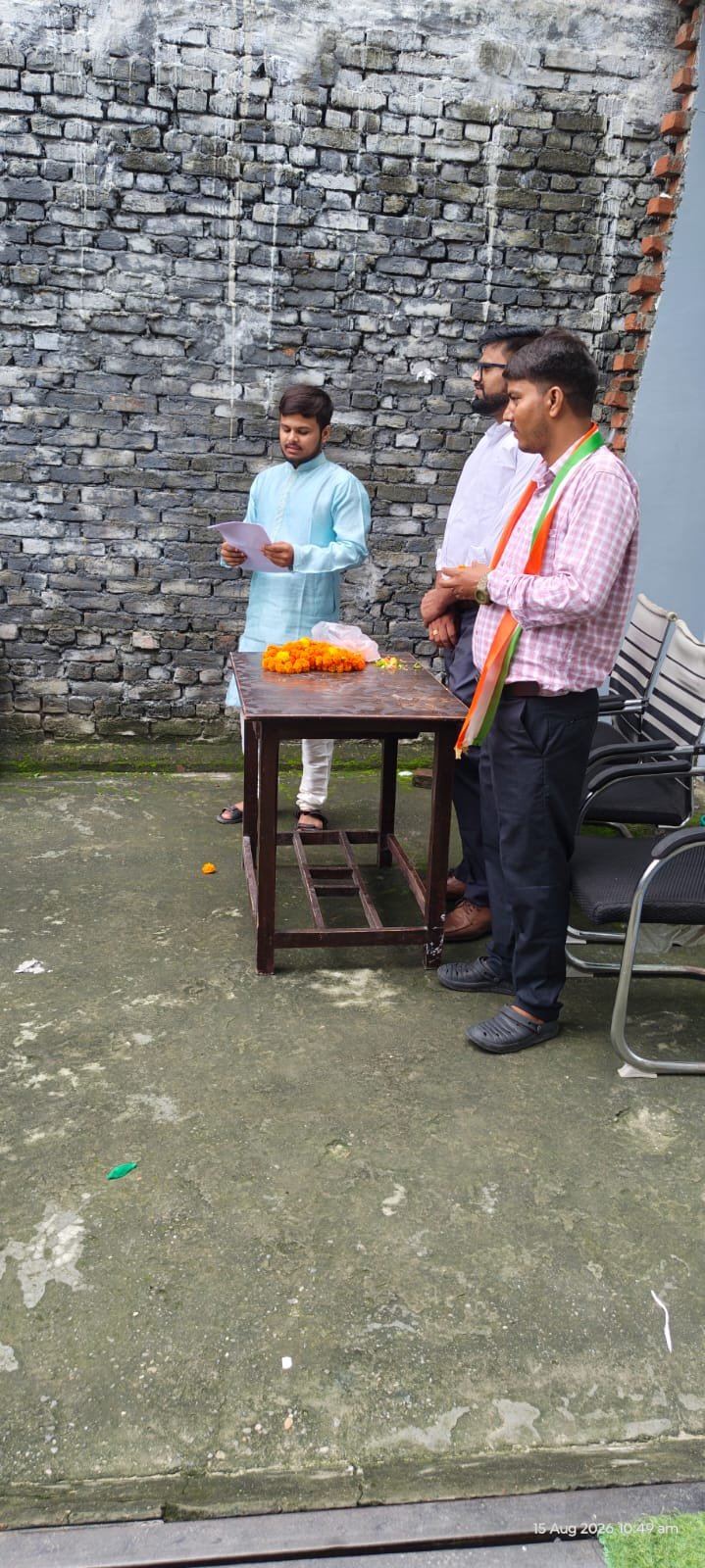 Community members standing during the Independence Day programme