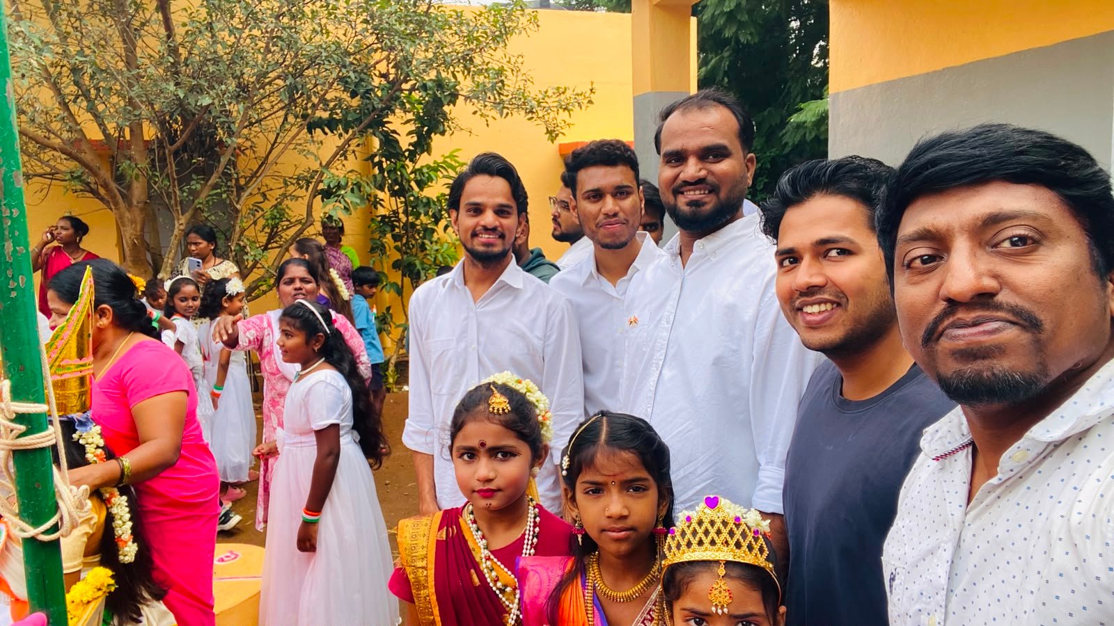 Independence Day celebration at Government Primary School, Shanthipura