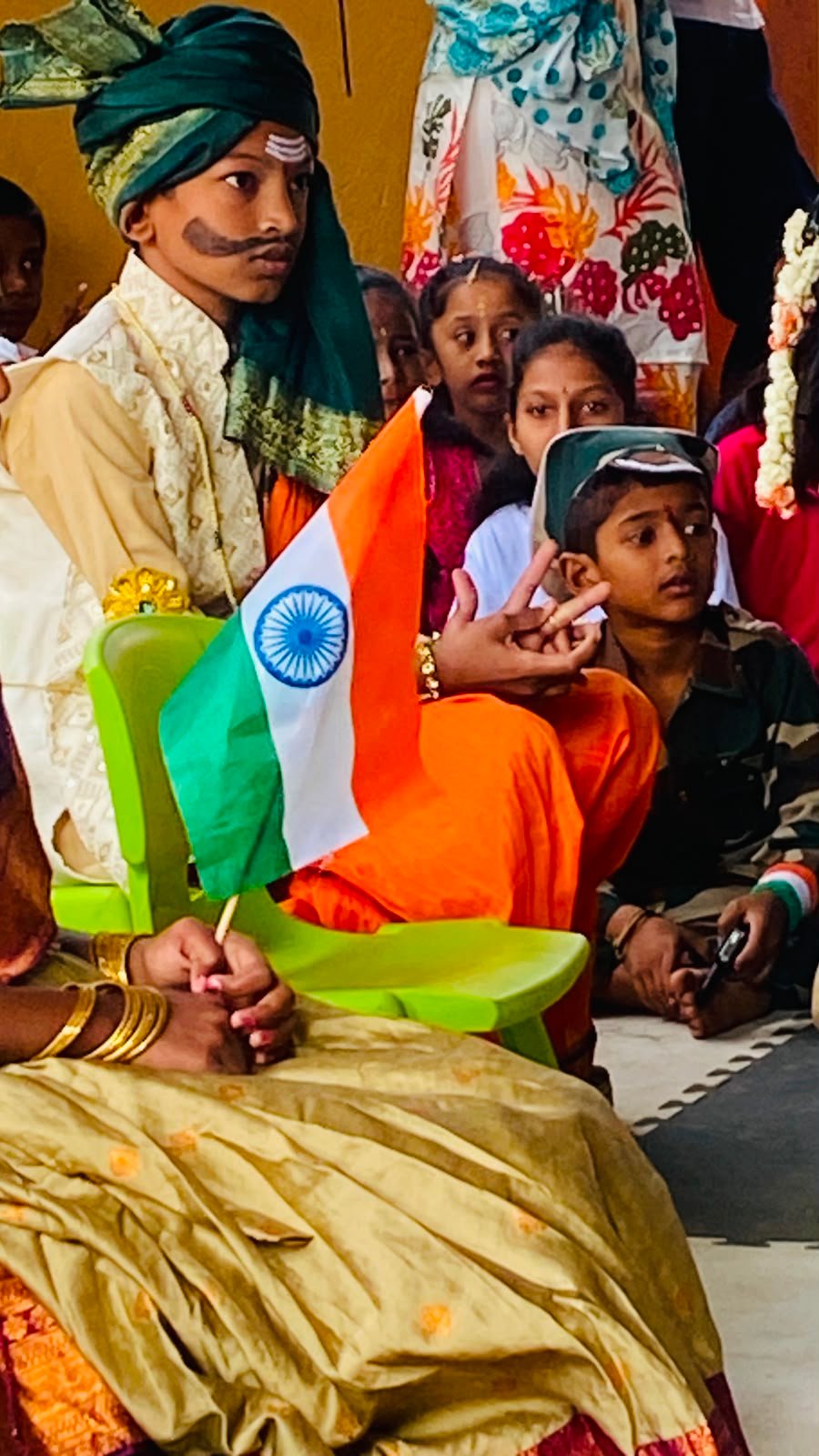 Independence Day celebration at Government Primary School, Shanthipura