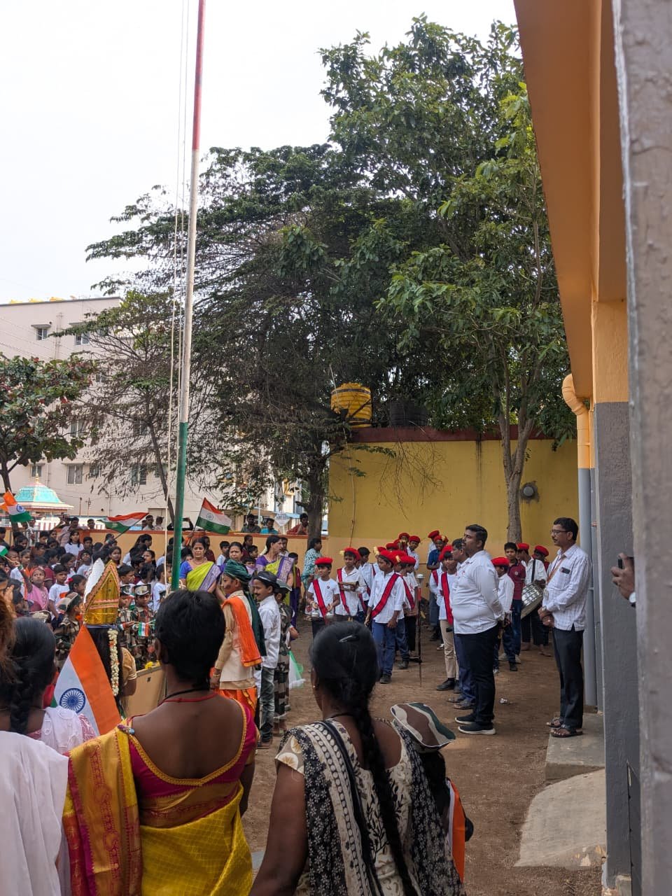 Independence Day celebration at Government Primary School, Shanthipura