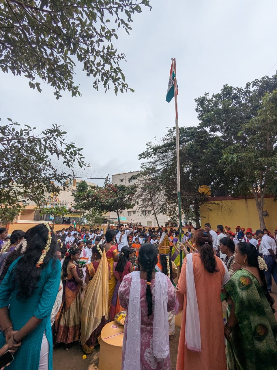 Independence Day celebration at Government Primary School, Shanthipura
