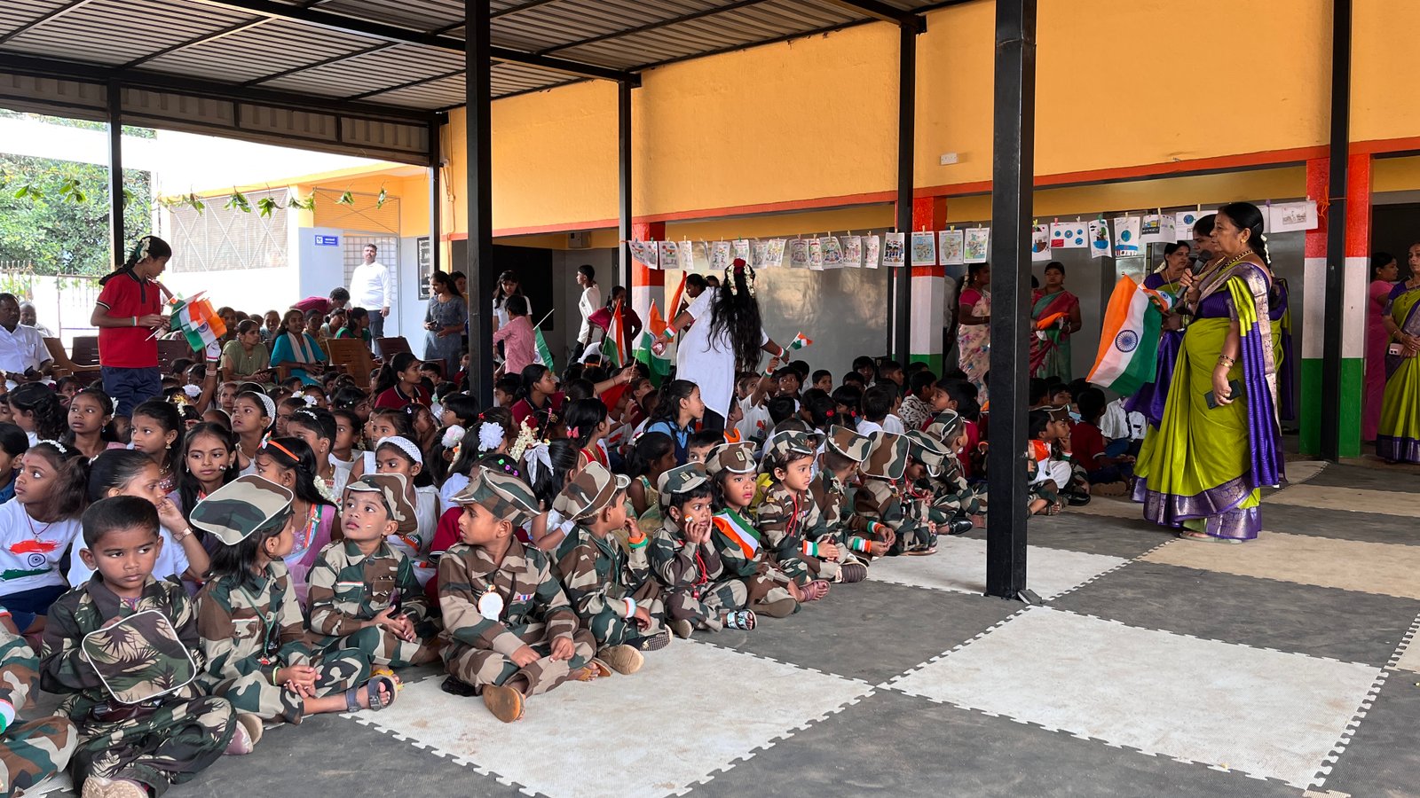 School Head Master delivering speech during Independence Day