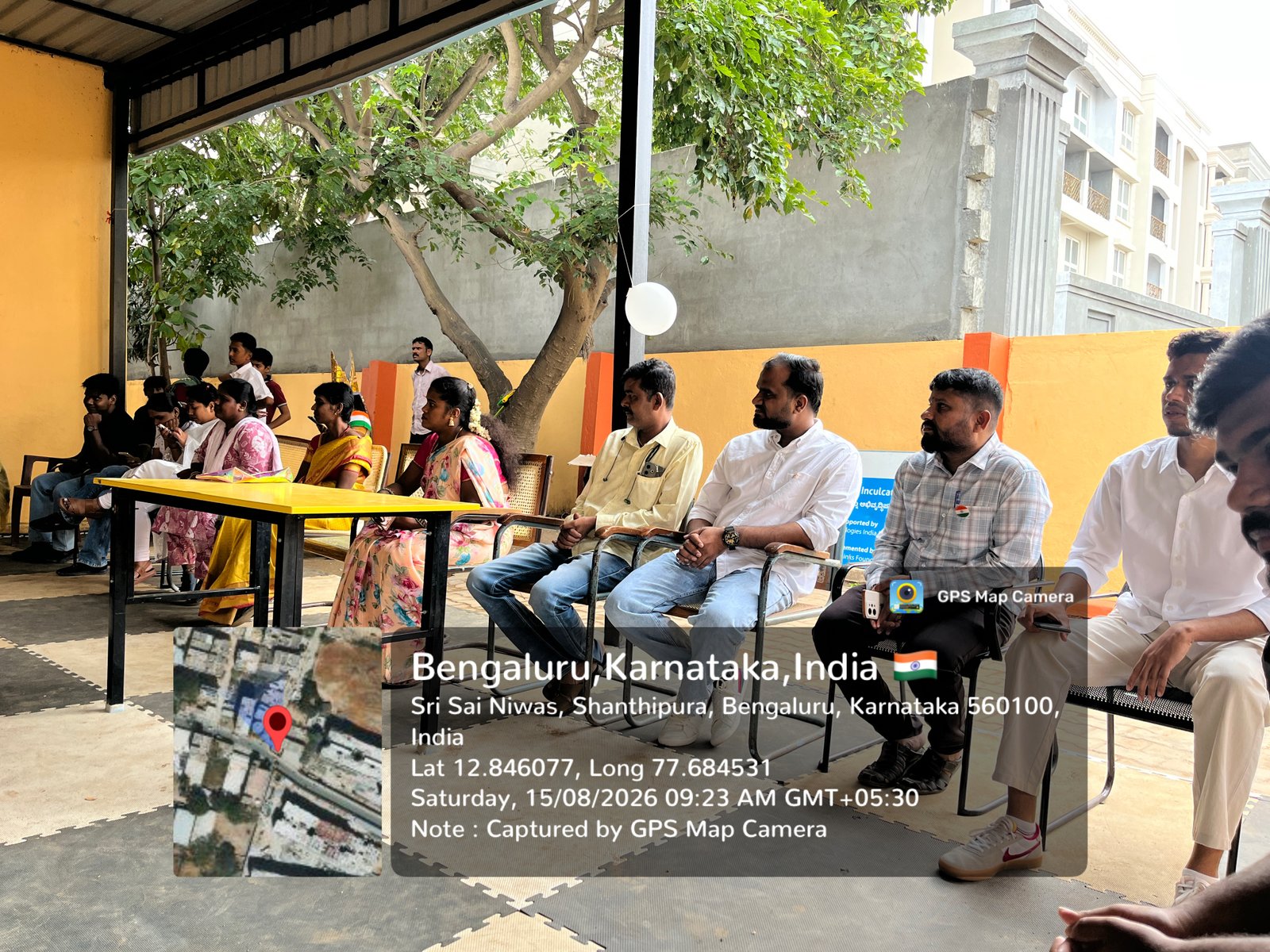 Independence Day celebration at Government Primary School, Shanthipura