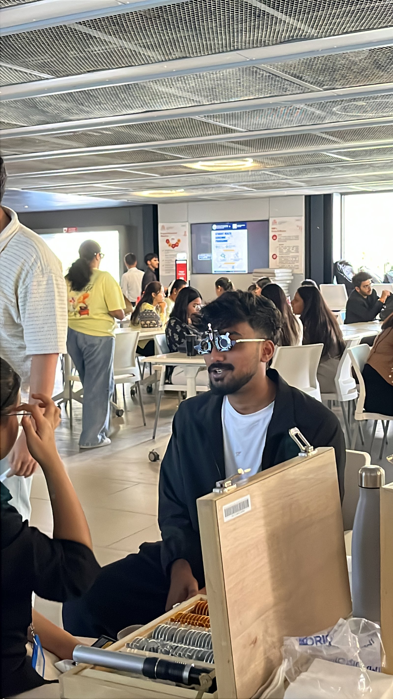 Dental consultation and oral care demonstration at the ISBR campus health camp