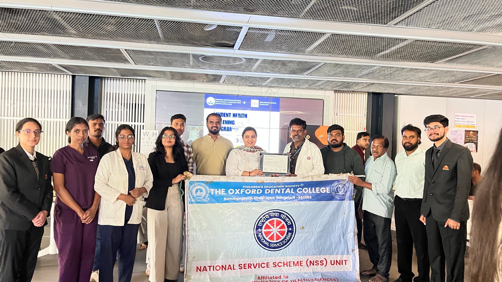 Group of organisers and partners standing together during the ISBR health camp