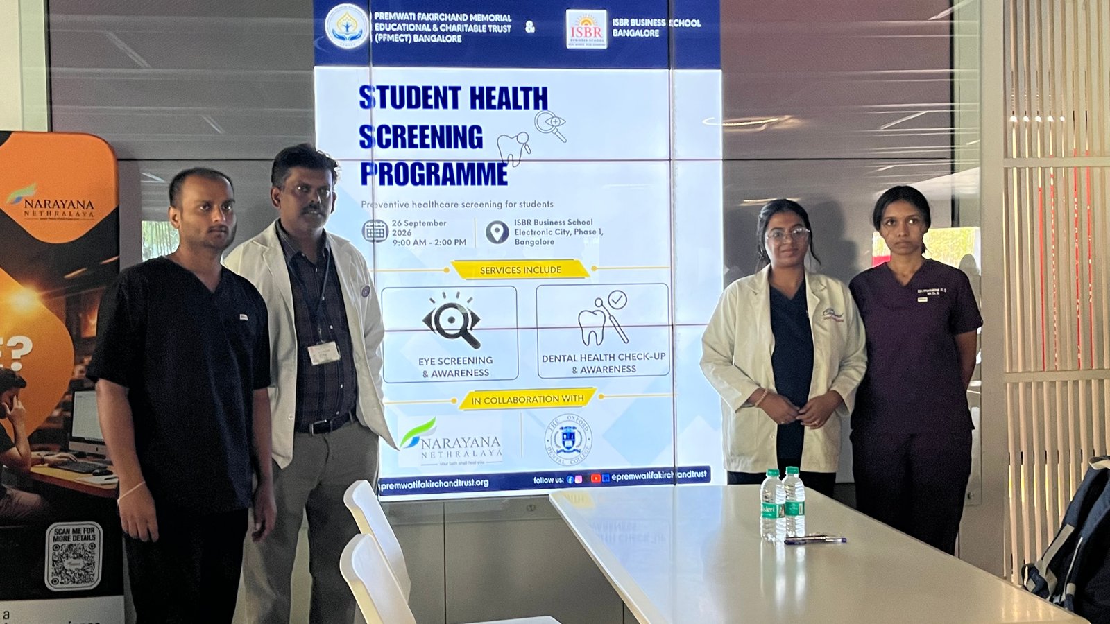 Dental and eye screening interactions during the campus camp